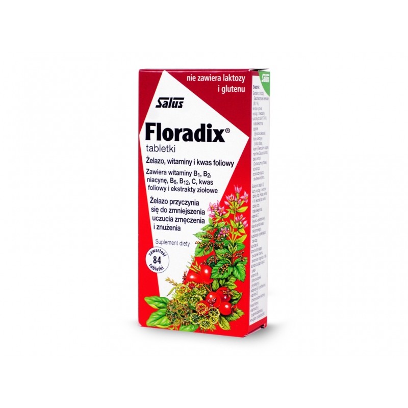 Żelazo, witaminy i kwas foliowy Floradix 84 tab