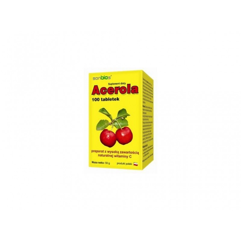Acerola Sanbios - naturalna witamina C - 100 tab